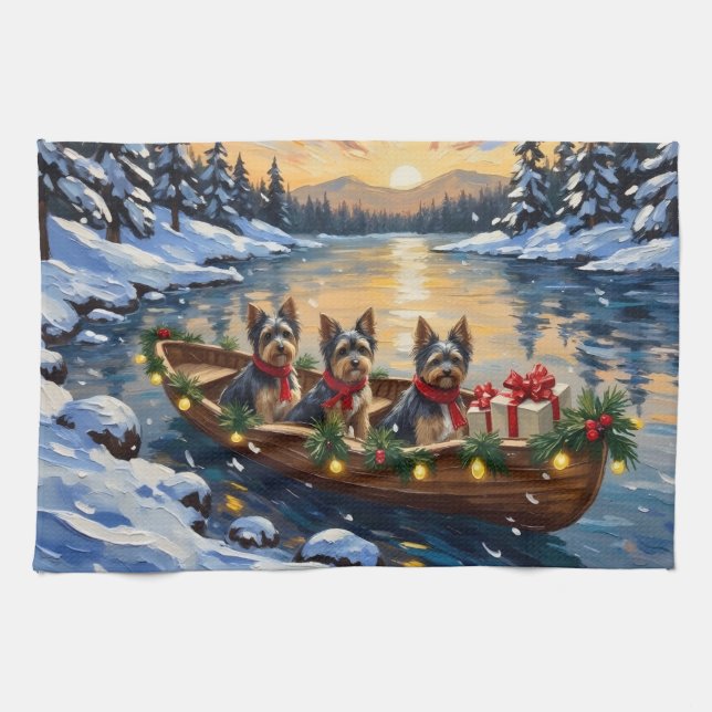 Linge De Cuisine Bateau de Noël Havanais Fêtes (Horizontal)