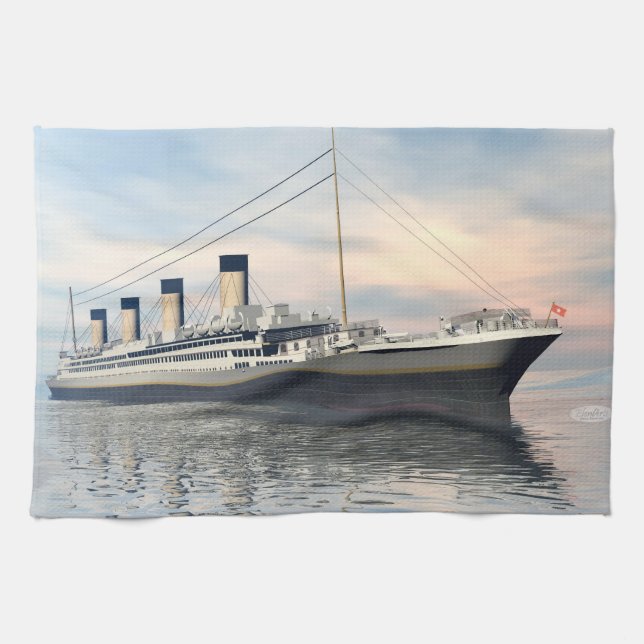 Linge De Cuisine Bateau titanique - 3D rendent (Horizontal)