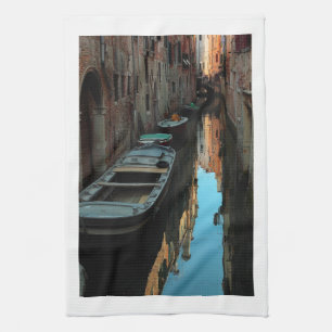 Linge De Cuisine Bateaux sur Canal Water Venice Italie Bâtiments