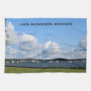 Linge De Cuisine Bateaux sur le lac Muskegon