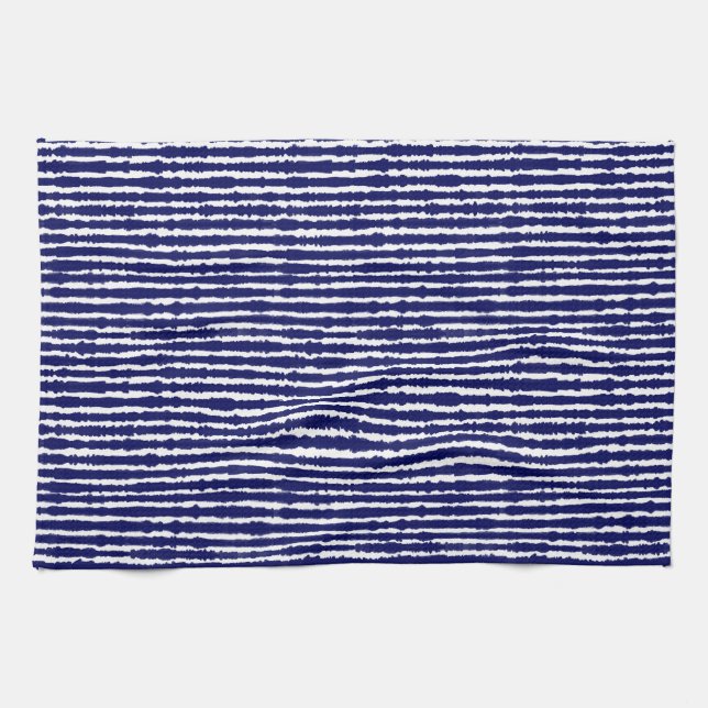 Linge De Cuisine Batik Indigo Style Stripes (Horizontal)
