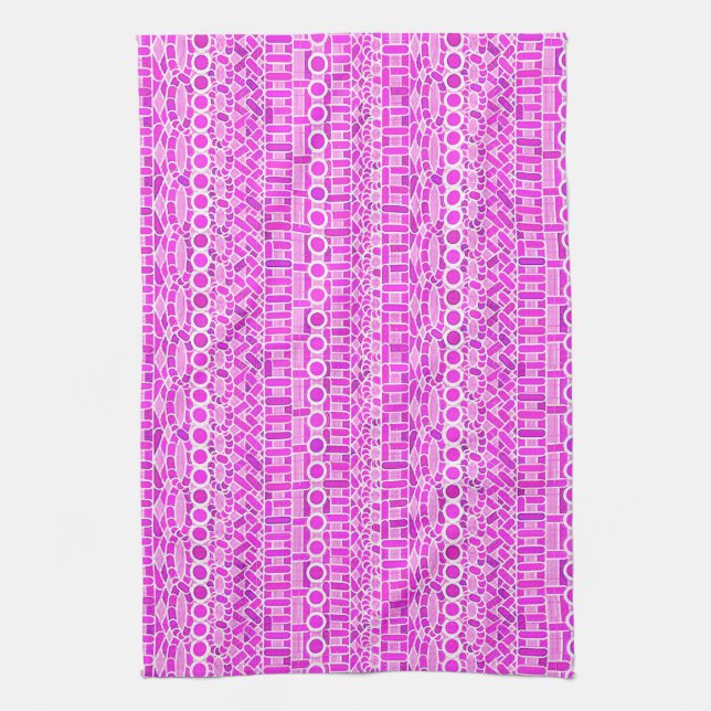 Linge De Cuisine Batik tribal - nuances d'orchidée et de violet (Vertical)