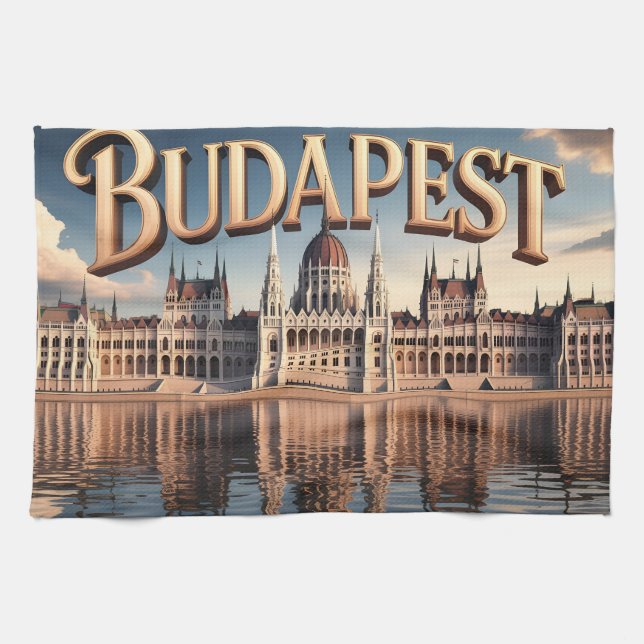 Linge De Cuisine Bâtiment du Parlement hongrois à Budapest (Horizontal)