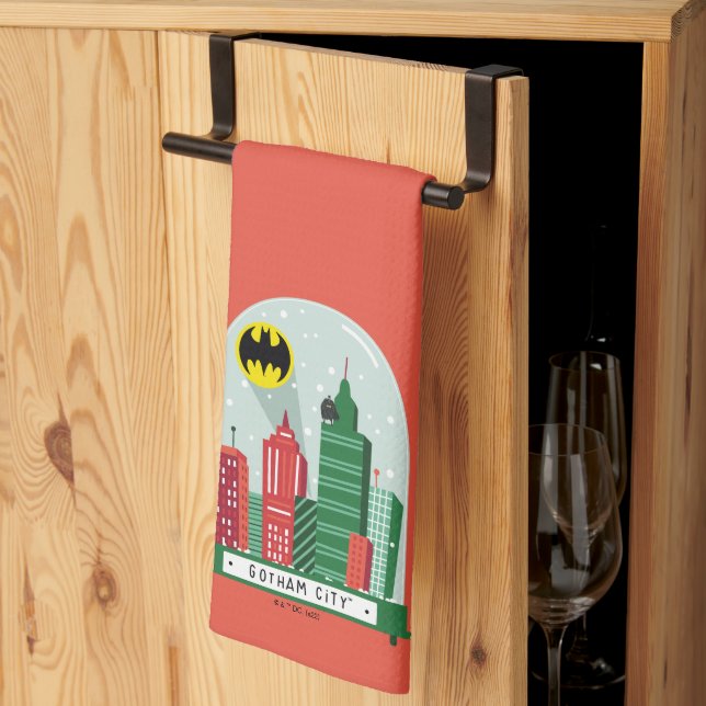 Linge De Cuisine Batman Gotham City™ - Graphique du Globe des neige (Pliage en tiers)