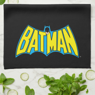 Linge De Cuisine Batman   Logo Vintage bleu jaune