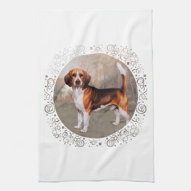 Linge De Cuisine Beagle en cadre champêtre (Vertical)