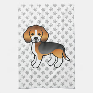 Linge De Cuisine Beagle Tricolore Chien de Dessin Animé Mignon