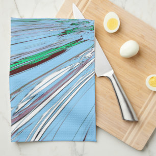 Linge De Cuisine Beau Aqua Bleu Extraordinaire Motif Art Floral