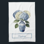 Linge De Cuisine Beau bouquet hydrangée<br><div class="desc">beau bouquet de fleurs d'hydrangée disposées dans un vase. Les hydrangées sont dans les tons bleu clair et blanc crémeux, avec des pétales délicats qui créent une forme arrondie pleine. Le vase est un design classique blanc et bleu, probablement inspiré par les styles porcelaine ou céramique traditionnels, avec des motifs...</div>