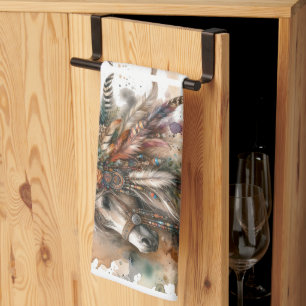 Linge De Cuisine Beau cheval boho