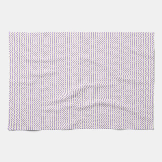 Linge De Cuisine Beau chevron zigzag motif violet lilas et crème (Horizontal)