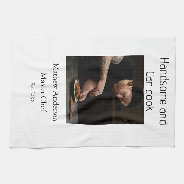 Linge De Cuisine Beau et peut cuisiner ajouter nom master chef date (Horizontal)