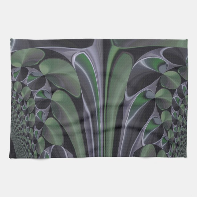 Linge De Cuisine Beau Extraordinaire Vert Aurora Texture Art Design (Horizontal)