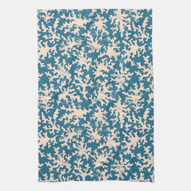 Linge De Cuisine Beau Motif corallien (Vertical)