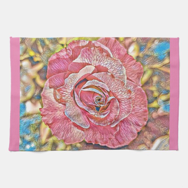 Linge De Cuisine Beau tableau rose rose rose (Horizontal)