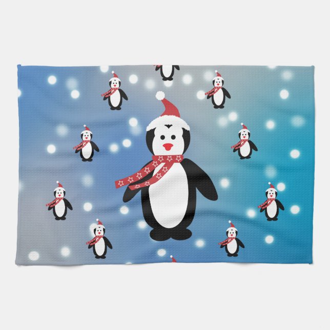 Linge De Cuisine Beaucoup de pingouins (Horizontal)