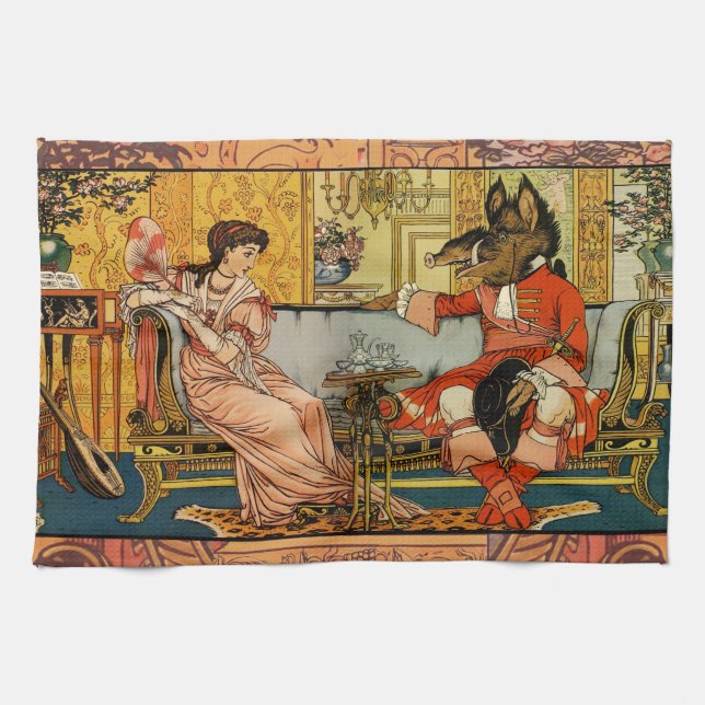 Linge De Cuisine Beauté Beast Classic Fairy Tale Caractères (Horizontal)