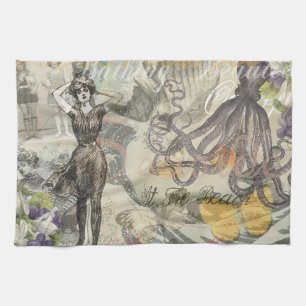 Linge De Cuisine Beauté de bain victorienne Kraken Surréalisme Vint