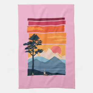 Linge De Cuisine Beauté de la nature au coucher du soleil sur une m