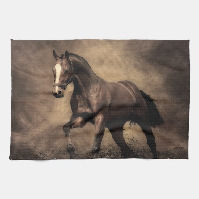 Linge De Cuisine Beautiful horse throw pillow (Horizontal)