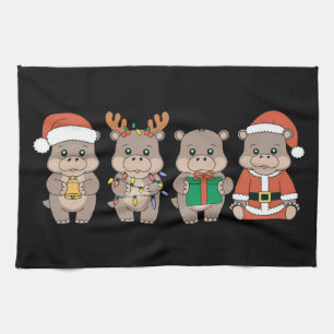 Linge De Cuisine Bébé Hippopotame Moo Deng Noël