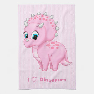 Linge De Cuisine Bébé mignon Tricératops roses Dinosaur