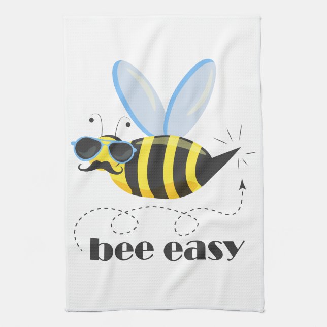 Linge De Cuisine Bee caractère avec mustache lunettes de soleil Bee (Vertical)