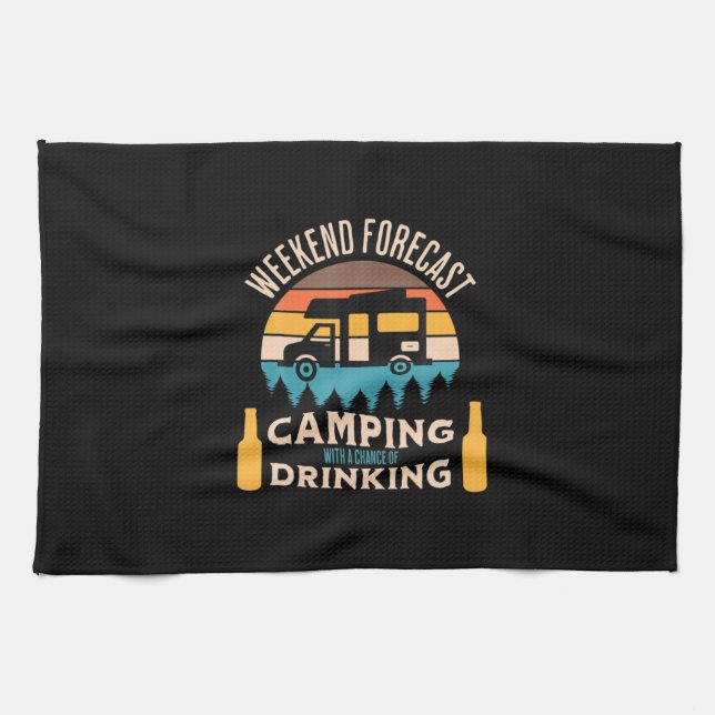 Linge De Cuisine Beer Camping With Beer Birthday (Horizontal)