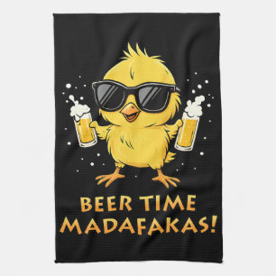 Linge De Cuisine Beer Time Madafakas Drôle Mème Duck Goose Retro