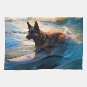 Linge De Cuisine Belge Shepherd Beach Surf Peinture