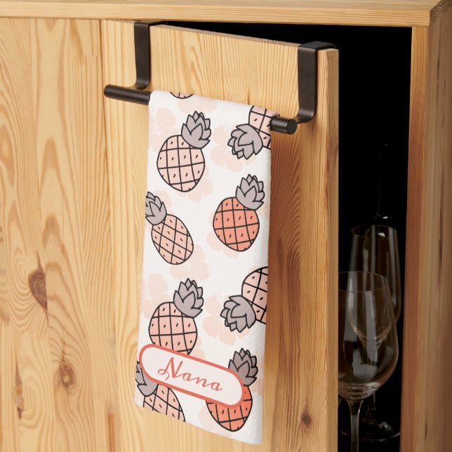 Linge De Cuisine Belle ananas couleur orange Nana (Pliage en tiers)