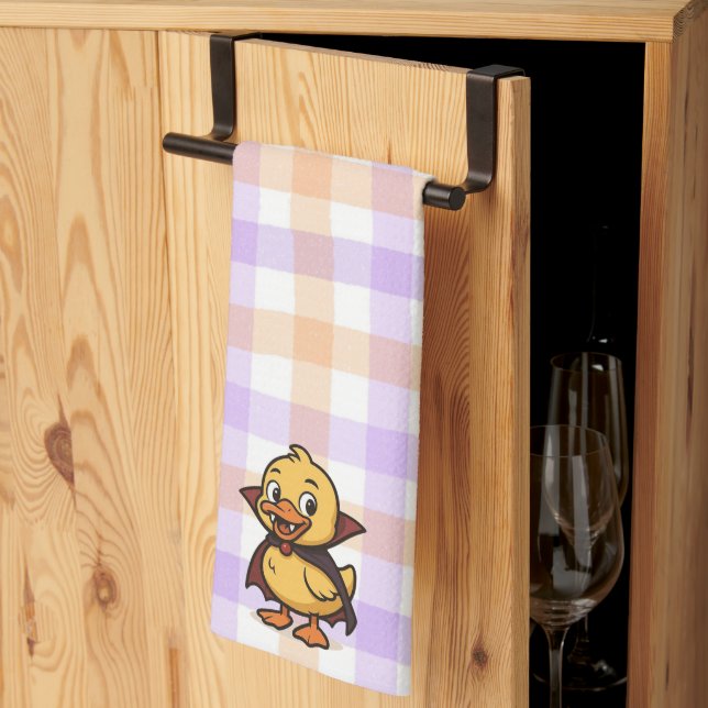 Linge De Cuisine Belle caricature canard d'Halloween vampire (Pliage en tiers)