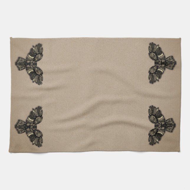 Linge De Cuisine Belle Chouette Rustique (Horizontal)
