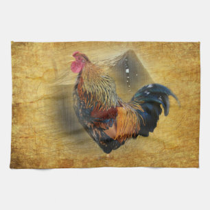 Linge De Cuisine Belle coop de poulet rôti et de grange rustique