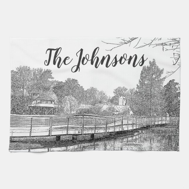 Linge De Cuisine Belle croquis de forêt (Horizontal)