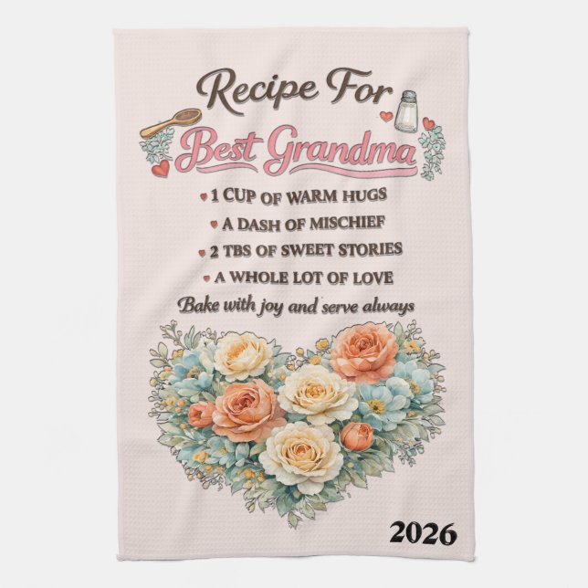 Linge De Cuisine Belle Fête des Mères Meilleure Grand-mère (Vertical)