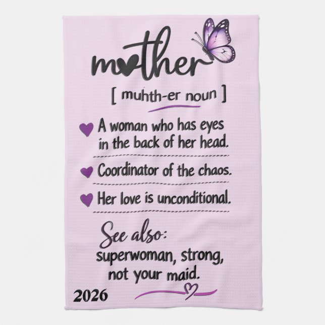 Linge De Cuisine Belle Fête des Mères Mère (Vertical)