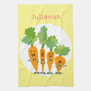 Linge De Cuisine Belle illustration du quatuor de carottes à carott