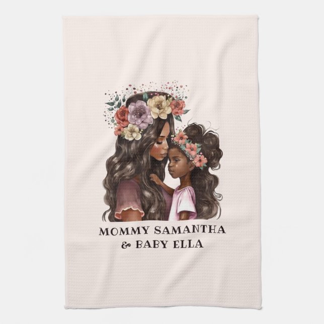 Linge De Cuisine Belle mère et fille noire (2) (Vertical)