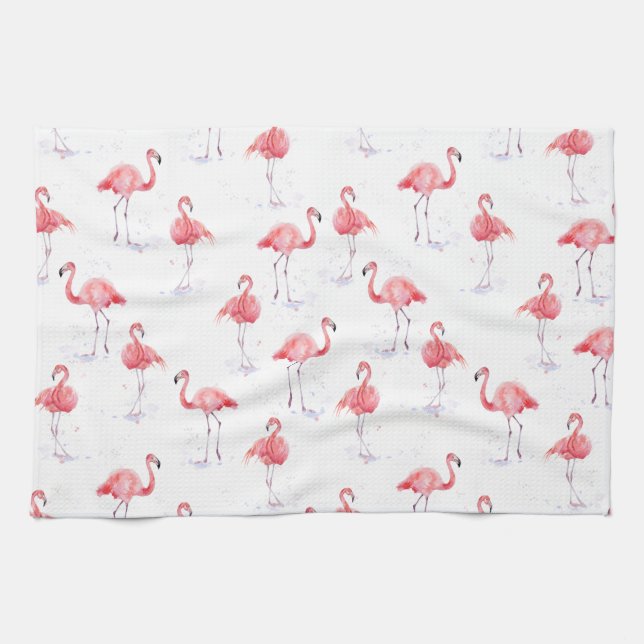 Linge De Cuisine Belle motif de flamants roses (Horizontal)