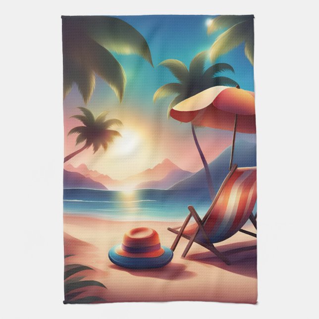 Linge De Cuisine belle plage (Vertical)
