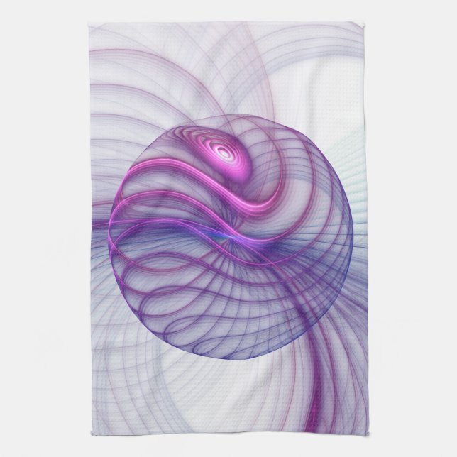 Linge De Cuisine Belle Swing Moderne Art Fractal Abstrait Rose (Vertical)