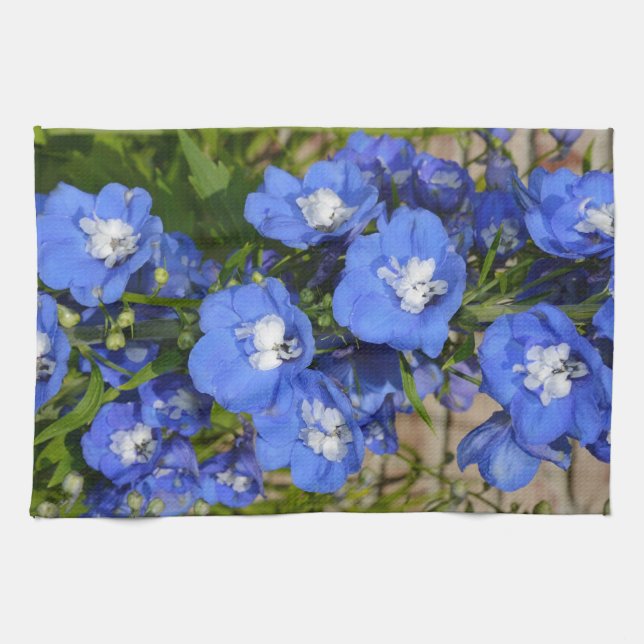 Linge De Cuisine Belles fleurs de delphinium bleu (Horizontal)