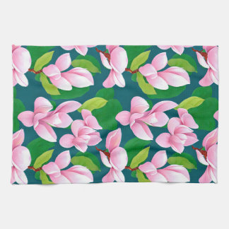Linge De Cuisine Belles fleurs de Magnolia rose