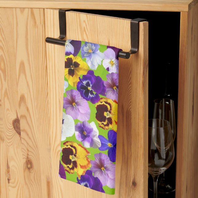 Linge De Cuisine Belles Pansies de Printemps (Pliage en tiers)