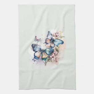 Linge De Cuisine Belles papillons et fleurs
