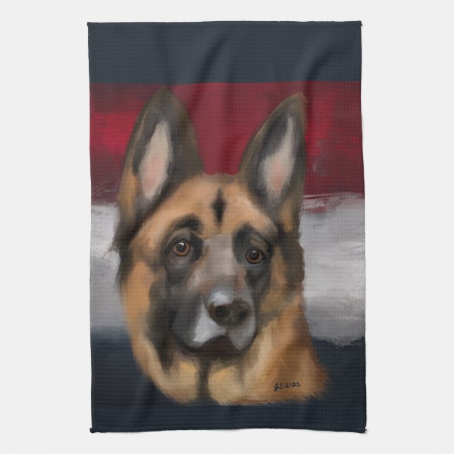 Linge De Cuisine Berger Allemand       (Vertical)