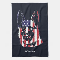 Berger Allemand Drapeau USA Personnalisé
