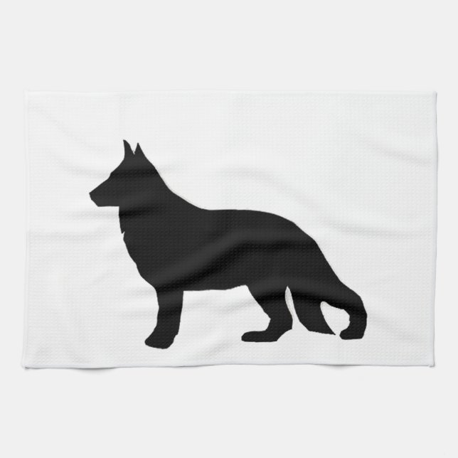 Linge De Cuisine berger allemand silo noir (Horizontal)