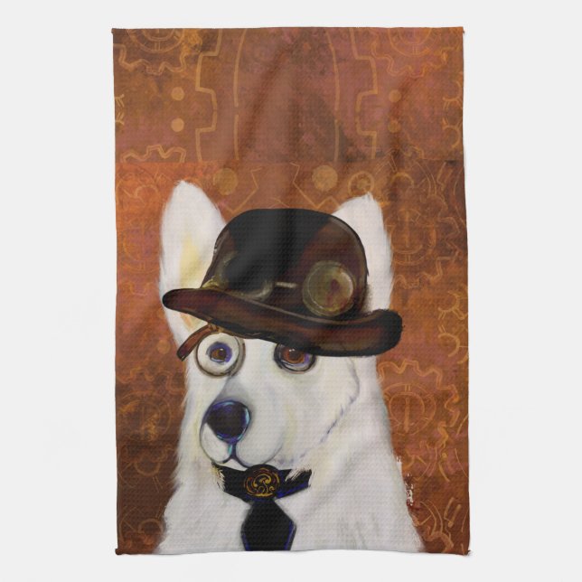 Linge De Cuisine Berger Allemand Steampunk       (Vertical)